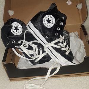 Black plush Converse